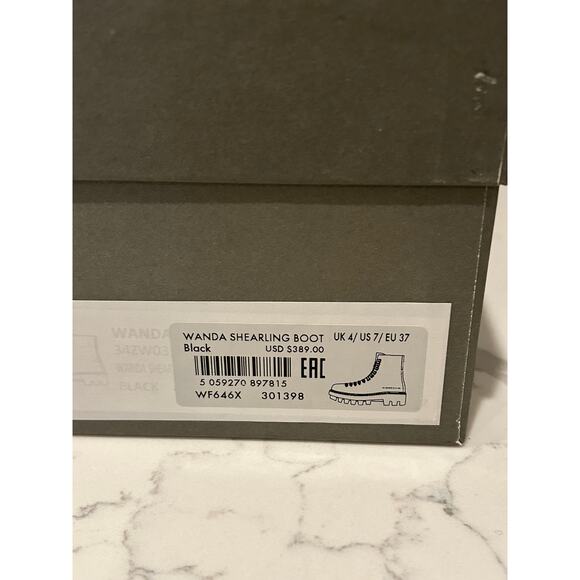 All Saints Wanda Genuine Shearling suede Combat Boot Women’s size 7 - Picture 8 of 9